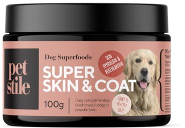 Petstile Super Skin & Coat – Natürliches Supplement für Hunde mit Fischkollagen, Leinsamen & Fischöl – unterstützt Haut, Fell, Regeneration & reduziert Entzündungen