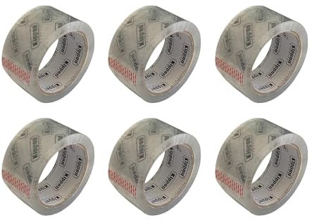 Kippen 9004TH - Confezione da 6 Rotoli di Nastro Adesivo per Imballaggio. Colore Trasparente. Misure: 66mt x 50mm.