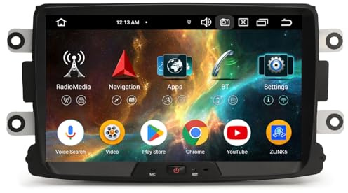 Erisin 8 Zoll Acht-Kern Android 14 DAB+ Autoradio Für Dacia Sandero Lodgy Logan Dokker Duster 2012-2020 mit GPS Navi 4GB+64GB Unterstützt CarPlay Android AUTO WiFi 4G Bluetooth 5.0 AM/FM RDS OBD2 TPMS
