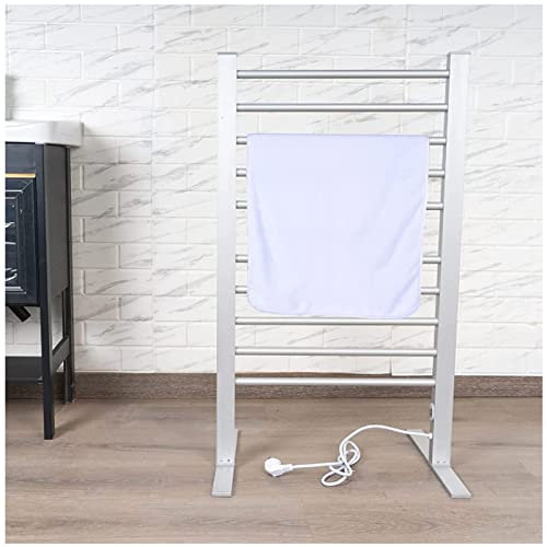 OZBMA Scaldasalviette da Terra, Scala Riscaldata Portasciugamani Scaldasalviette Elettrico da Terra, 10 Barre Stendino in Alluminio Portasciugamani Riscaldato con Interruttore Impermeabile (110 V) ()