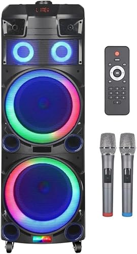 Intimidation HTM-7011 Portable Battery Speaker 2x 10 Bluetooth 9500W PA Sound System Karaoke