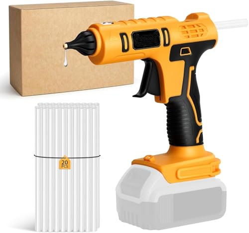 Nananuu Cordless Glue Gun for Dewalt 20V Battery, Fast Heating Hot Glue Gun for DIY, Crafts and Quick Repairs with 30 11mm Glue Sticks (No Batteries)