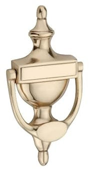 Infinity Decor Battente a forma di urna in ottone massiccio, stile vittoriano, 15,2 cm, finitura in ottone lucido, qualità premium per mobili per porta d'ingresso