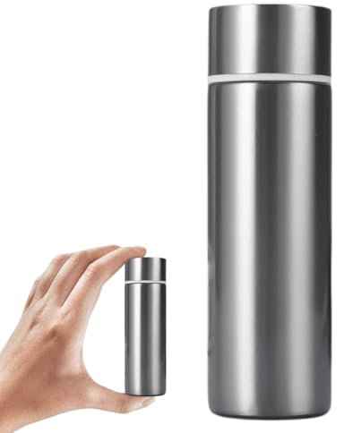 QYJMLH Taza Térmica de Acero Inoxidable,Taza térmica de bolsillo portátil,taza aislada al vacío,150ML Vasos de Cerveza de Metal, para Casa, Camping, Viaje, Bar, Picnic (plata)