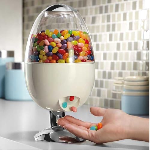 1-2L Automatic Candy Dispenser, Sweet Dispenser, Intelligent Sensor, Knob Setting for 3 Portion Sizes: One Small/one Large/one Bowl, Food Grade Material, Seal for Safe Keeping, for Nuts, Snacks