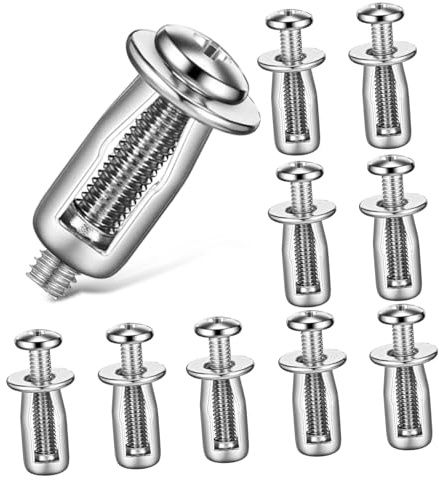 VANZACK Tuercas De Expansión para Puerta Hueca 4x20 Mm, Anclaje Metálico Galvanizado, 10 Piezas Juego, Fijación Resistente para Chapa y Paredes Huecas, Uso Instalación y Montaje