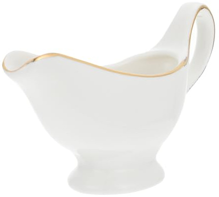 TOGEVAL Salsera y Dorada con Asa para Salsas y Cremas Recipiente Compacto para Mesa Moderna para Uso Doméstico Hoteles y Restaurantes
