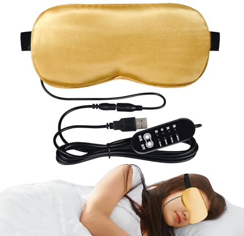 Warm Eye Compress - Almohadilla eléctrica para calentar los ojos, cojín calefactado | Banda de temperatura ajustable, almohadilla de relajación para el calor húmedo con correa suave para dormir