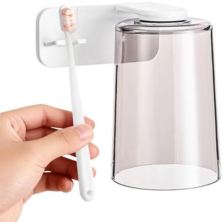 Vasos Para Enjuague Bucal Portacepillos Magnético Adhesivo Sin Taladro | Soporte Invertido para Vasos de Enjuague Accesorios de baño para baño, el hogar, apartamento, hotel, camping y