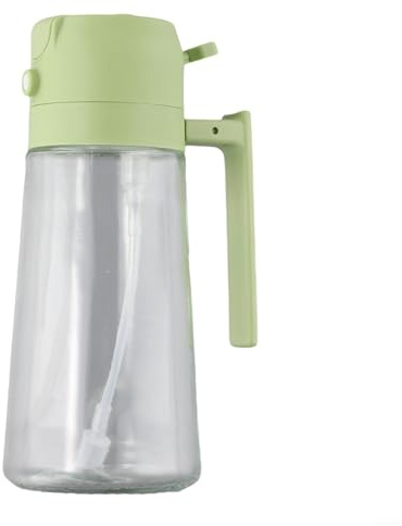 Botella pulverizadora de aceite diseñada para dispensar aceite de cocina con clara visibilidad del contenido y proceso de recarga simple (verde, 470 ml)