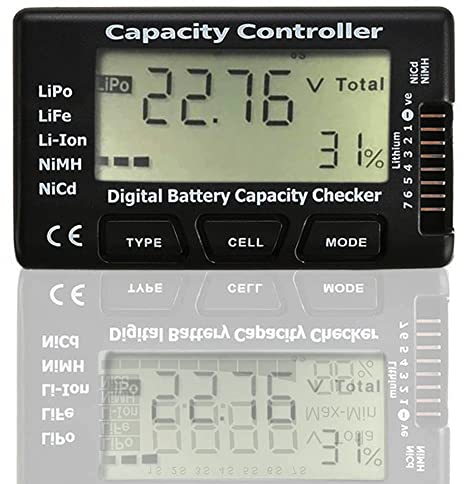 RUNCCI-YUN Digital Battery Capacity Tester Indicator Checker for LiPo LiFe Li-ion Nicd NiMH