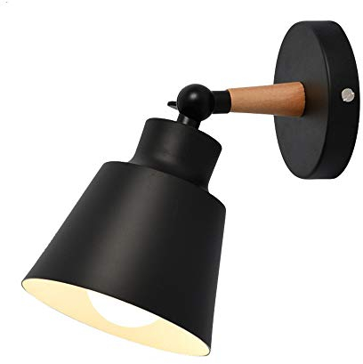 Chao Zan Wandleuchte verstellbare Wandlampe aus Metall in Schwarz, 1-flammig, E27-Fassung, max. 60 Watt, Wandspot im Design,für Wohnzimmer, Küche, Dachboden, Restaurant, Cafe