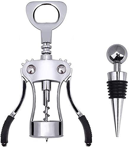 Wing Corkscrew Stainless Steel Wine Opener Multifunctional Red Wine Opener Beer Bottle Openers Cork and Beer Cap Bottles Opener Remover Used in Kitchen Restaurant Chateau and Bars