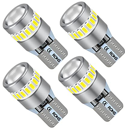 XELORD T10 W5W LED 194 168 Bombilla 6000K Blanco Tipo Cuña Bombillas 12V Lámparas de matrícula de coche, luces laterales, posición, luz de cortesía (4 piezas)