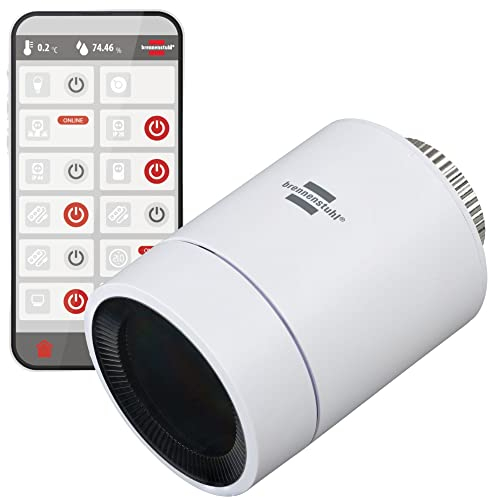Brennenstuhl Connect Zigbee Heizkörperthermostat HT CZ 01 (smarter Zigbee Thermostat zum Strom sparen, kompatibel mit Alexa und Google Assistant, intelligente Heizungssteuerung per App, smart home)