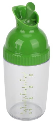200 ml salladsdressing-shaker, dressing-mixer-shaker-flaska för att blanda olja, vinäger, citronjuice, ranch- och balsamicosås (grön)
