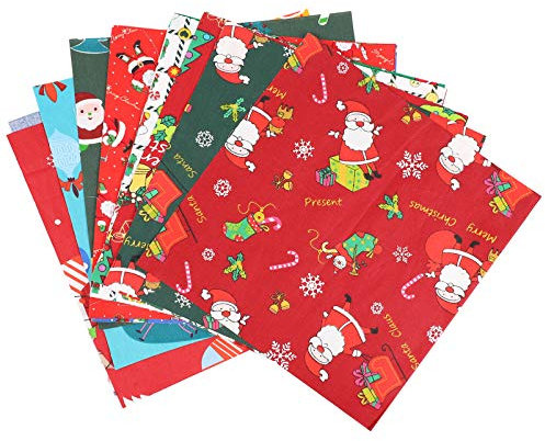 EXCEART 20stücke Baumwollstoff Patchwork Weihnachts DIY Stoffe Für Nähen Quilten Handwerk Tuch Mit Klassischen Druckmustern Geeignet Für Bastelprojekte Und Kissenbezüge