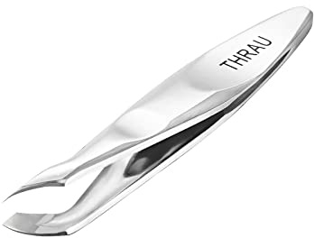 THRAU Mini Cuticle Trimmer for Manicure and Pedicure, Stainless Steel Cuticle Nipper, Precise Pointed Tip Cuticle Clipper for Trim Nail and Dry Skin
