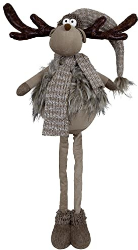 Christmas Paradise XXL Weihnachts-Elch 70cm ausziehbar (100cm) Teleskopbeine Rentier braun