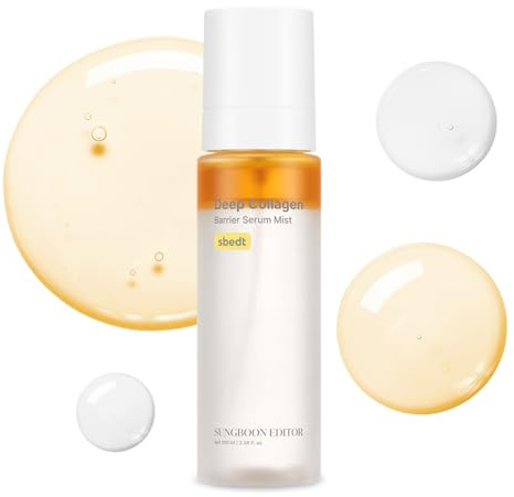 SUNGBOON EDITOR Deep Collagen Barrier Serum Mist Real Collagen, Koreansk hudvård, 35 oz (paket med 1)