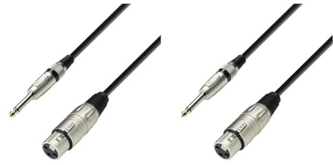 Adam Hall Cables 3 STAR MFP 0100 Mikrofonkabel XLR Female auf Klinke TS | 1 m (Packung mit 2)