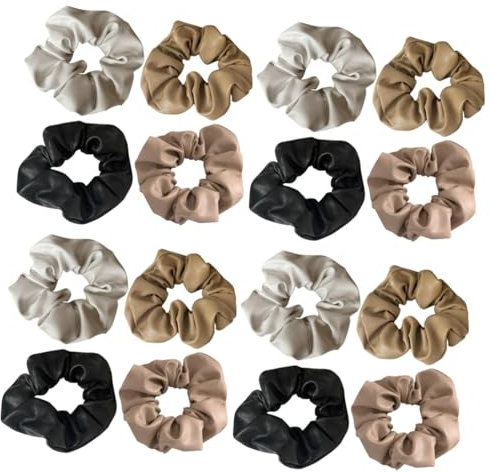 minkissy 16stücke Pu Haargummis Für Damen Elastische Haarbänder Für Sport Yoga Und Alltag Modische Haaraccessoires Für Mädchen