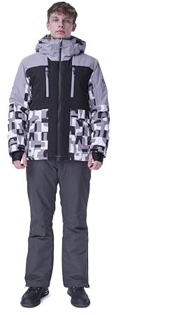 JP European Design Herren-Winter-Skijacke, B1356, Grau, M