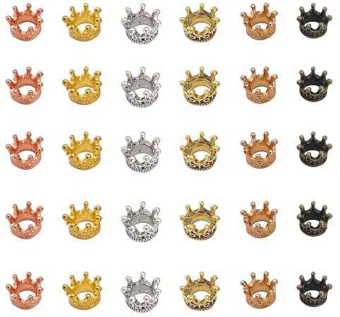 Qianfeng Sorgenwürmchen Zubehör,Krone Deko,Krönchen,Basteln Anhänger Mini,Zum Kleine Charms,Schlüssel Goldene Groß, Kronen Für Mit,Charm Diy Gold,Metall Vintage,Bastelzubehoer Crown Goldkrone