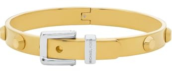 Michael Kors Premium Metallic Muse Armreif aus zweifarbigem Messing mit Colby-Schnalle für Damen, MKJ835300931