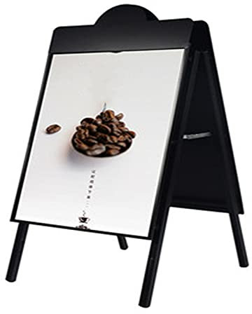 Ständer für Schilder, Winddicht, für den Außenbereich, Plakatständer, vertikal, Bodentyp, doppelseitiger Plakatständer, Werbeständer (Farbe: Schwarz, Größe: 52 x 77 x 110 cm) (Schw