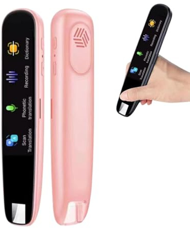 Amigopen Multipurpose Translation Device, Übersetzungs Stift Scannen, Übersetzer mit Sprachausgabe, Sprache Übersetzung Scannen Lesen Stift, Instant Text Scannen Lesen Übersetzergerät (Rosa)