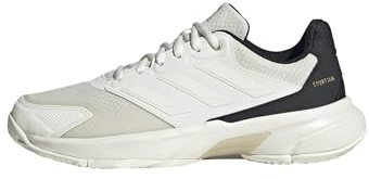Adidas Women's CourtJam Control 3 Tennis, Off White/Off White/Champagne Metallic, 9