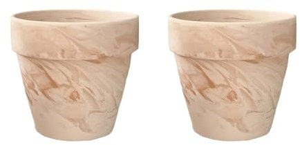 Molyorch 2 vasi per fiori, esterni, terracotta, vaso in terracotta di succulento cactus, per cactus, fiori, piante grasse, per giardinaggio, fai da te, regali di nozze (13 x 14 cm)