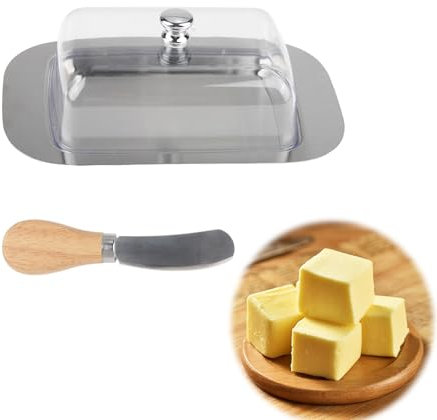 RYAN Beurrier Transparent pour 250 gr de Beurre avec Spatule Boite Beurre 100% sans BPA Boite Rangement Frigo Rangement Cuisine