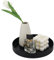 YYTECH Vassoio decorativo rotondo, Ø 20 cm, rotondo, nero opaco, in metallo, piatto decorativo e vassoio decorativo per corona dell'Avvento, piatti, gioielli, organizer per trucchi, vasi | piatto da