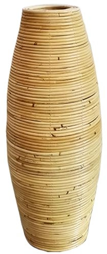 Vasi alti per pavimento da 19,7 pollici Vaso di rattan al piano alto, vaso di vimini intrecciati per decorazioni per la casa, vasi di fiori di Pampas secchi artistici per libreria da salotto al centr