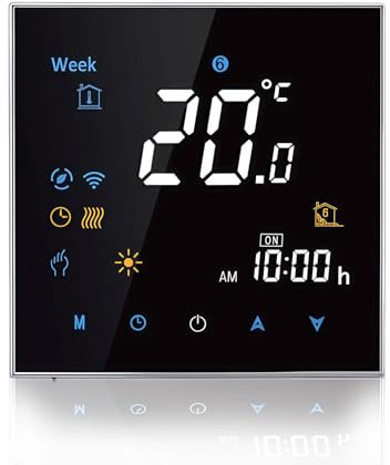 Caslant 3000 Serie Wi-Fi Termostato - Termostato con Pantalla Táctil Programable para Calefacción o Aire Acondicionado - Control Remoto Desde Teléfono Móvil Compatible con Alexa, Google Home e IFTTT