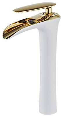 Tall Basin Taps Single Handle Waterfall Tap Water Saving Waterfall High Rise Basin Mixer Tap,Platinum