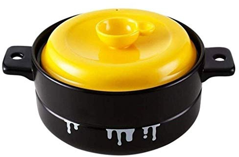 Cacerola poco profunda con tapa, cacerola de hierro fundido, cacerola for cocinar Cacerola redonda de hierro fundido esmaltado pintado en oro con tapa