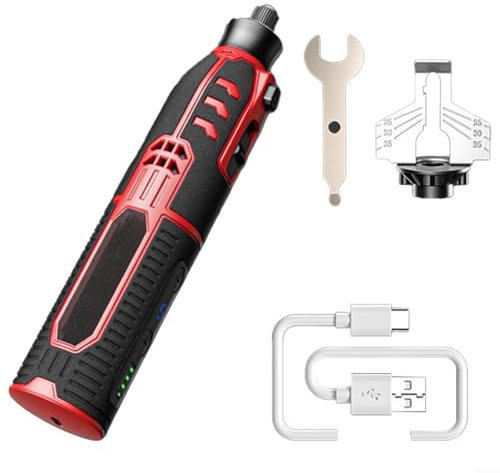 URPIZY Affûteuse électrique pour chaînes de tronçonneuse - 6 vitesses réglables - Charge USB - Portable - Pour bricoleurs, jardiniers, travailleurs du bois, amateurs de plein air