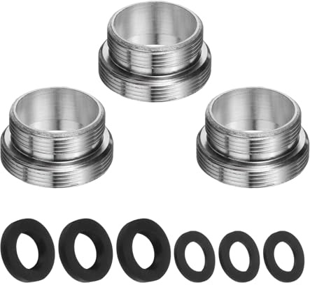 QUARKZMAN Kit de 3 adaptateurs de robinet, Mâle 0,85 po à Mâle 1 po, ensemble d'adaptateurs d'aérateur en acier inoxydable pour évier de cuisine, connecter tuyau d'arrosage, un filtre à eau