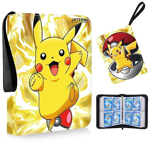 JATERWI Sammelkarten Album für Sammelalbum Kartens, Hefte für Karten 55 Seiten 440 Karten Kapazität, Hochwertiges Wasserdicht PU Leder Kartensammlung Sammelalbum.