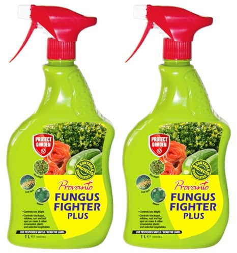 Fungus Fighter Plus 1L, Pack of 2 – Ready-to-Use Systemic Fungicide | Controls Blackspot, Mildew, Rust & Leaf Spot | Protects Up to 3 Weeks | Indoor & Outdoor Use