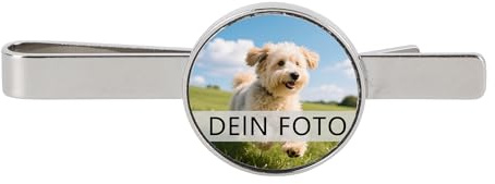 MilyaDE Personalisierte Krawattenklammer mit eignem Foto Geschäftsmänner Krawatten Clip Business-Krawattennadel inkl. Geschenkverpackung