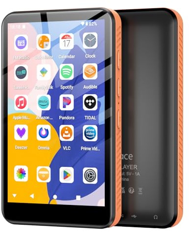 Fanvace 160GB MP3 Players with Bluetooth WiFi, Android 13 MP3 & MP4 Players with 4 Touchscreen and Speaker, 4GB RAM & 32GB ROM, Spotify Music Player with Audible, FM Radio, Amazon Music, Play Store