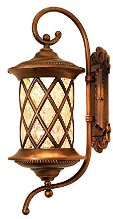 CHCWR Wandlampe Retro Bronze wasserdichte Außenwandleuchten Lantern Vintage Regenfisch Wandleuchte Retro Aluminium Metall Gartenwand Beleuchtung Villa Tür
