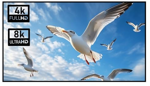 60-inch Fixed Frame Projection Screen, 16:9 8K 4K Ultra HD 3D Ready White Anti-Glare Wall Mount Movies Screen for Home Theatre Office