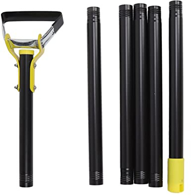 VBXCMLDPO Hoz Hula de jardín de Mango Largo Ajustable, azada de deshierbe con Estribo de Acero Inoxidable y acción de Empuje-tirón, Hoja en Forma de Bucle para aflojar el Suelo y Cultivar (6 Sección)