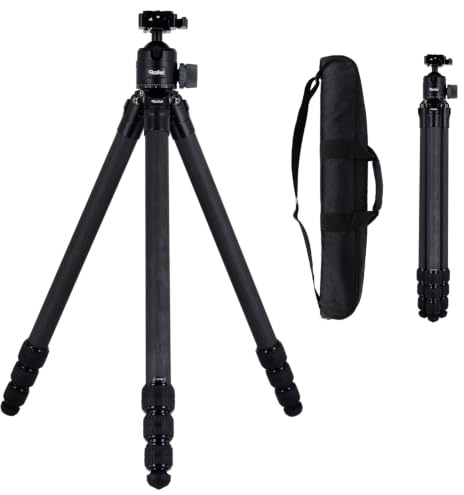 Rollei H3 Jagdstativ Carbon 158cm Picatinny & Arca-Swiss Kompatibel | Dreibeinstativ mit 360° niedriger Schwerpunkt Kugelkopf Tragkraft 20kg 32mm Rohr für Jagd Kamera Outdoor-Shooting