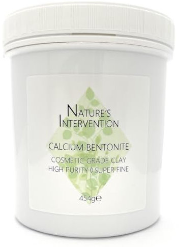 100% Naturale ARGILLA DI CALCIO BENTONITE - GRADO COSMETICO 454g NATURE'S INTERVENTION Argilla in Polvere. Superfina <100 micron. PH6, Alta Purezza. Esfolia, Disintossica, Pulisce Tutti Tipi di Pelle.